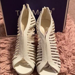 White wedge sandals